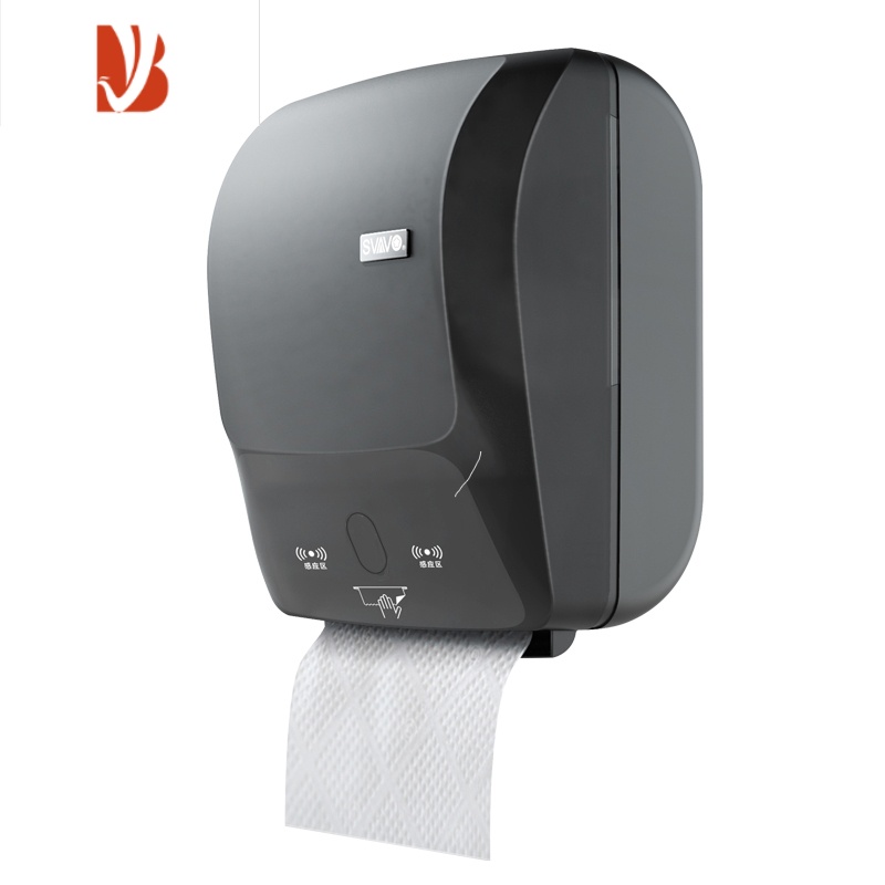 三维工匠出纸机智能感应擦手纸盒壁挂式卫生间纸巾盒挂壁式抽纸盒 PL-151064自动出纸机(带切纸功能)透明茶