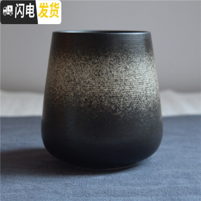 三维工匠复古日式陶瓷杯子带盖勺大肚杯个性创意定制马克杯情侣杯男女茶杯