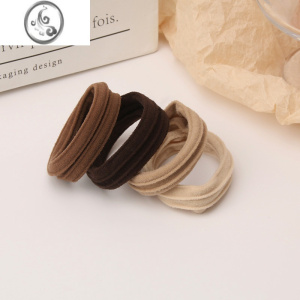 JiMi4条奶咖发圈ins发绳黑色马尾头饰橡皮筋韩国无缝头绳发饰毛巾圈女