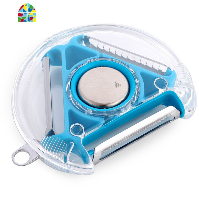 刮皮刀水果蔬菜削皮器多功能三合一不锈钢土豆刨丝器 FENGHOU 玫红