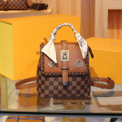 MKJvf百搭学院风背包书包夏季小方形包包女2023新款潮老花高级感单肩斜挎手提包小包