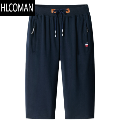 HLCOMAN七分裤男士夏季新款宽松短裤休闲运动加大码青年爸爸装沙滩裤