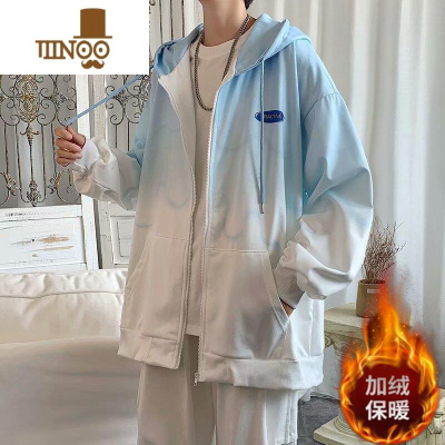 YANXU卫衣男连帽ins潮牌夹克宽松上衣服高街帅气春学生开衫外套