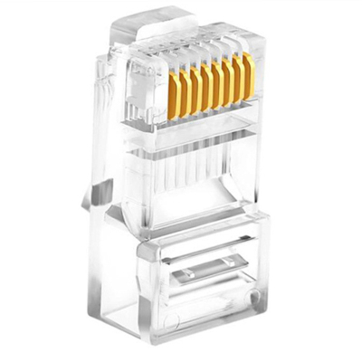 DINTHIN DS-SC7LY七类网线网络水晶头 三叉芯片设计 30颗/盒 透明色