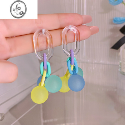 JiMi防过敏银针七彩泡泡糖 耳环女ins风耳钉小众设计感耳坠高级感耳饰