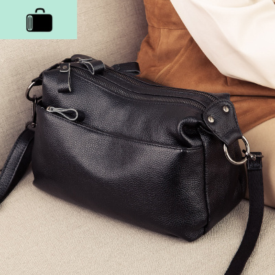 头层牛皮多层包包女2020新款时尚百搭皮单肩斜挎包女小包手提包NEW LAKE