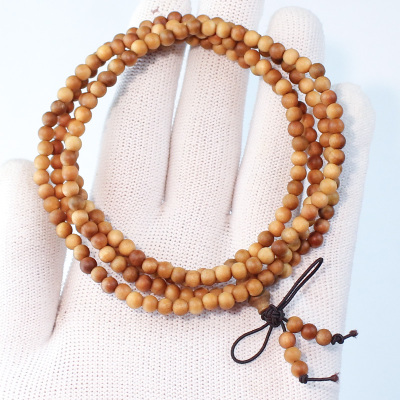 新山檀香木珠5MM散珠216颗文玩DIY佛珠手串108项链配件材料隔珠送女朋友老婆情人节七夕生日礼物