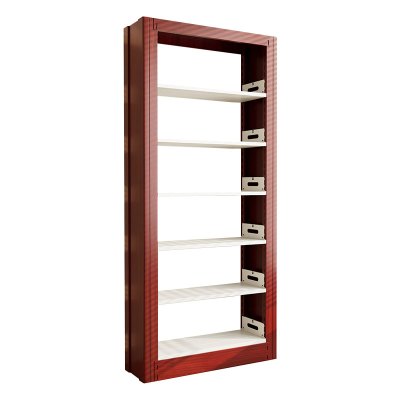臻远ZY4072626 钢制书架红色资料架 单面6层一列一组 1000*300*2000mm