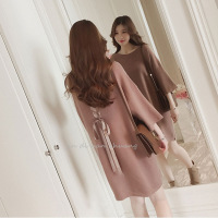 迪鲁奥(DILUAO)授权店铺孕妇秋装毛衣中长款加肥加大码大肚子毛领韩版针织衫连衣裙200斤