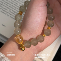 925纯银葫芦绿发晶 黄塔晶串珠手链女手环手饰个性清新 BCS4063送女朋友老婆情人节七夕生日礼物