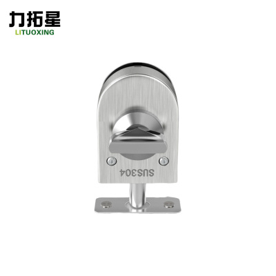 力拓星 玻璃门地锁 单面带旋钮 把