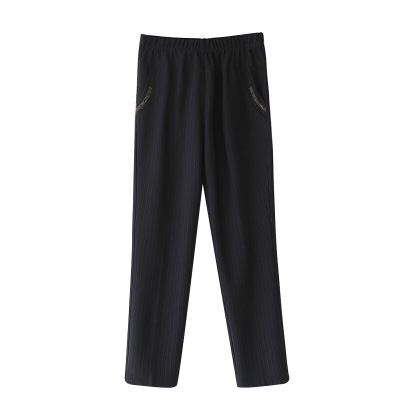 迪鲁奥（DILUAO)高端轻奢中老年裤子女春秋常规大码加肥松紧腰妈妈裤冬款高腰奶奶长裤