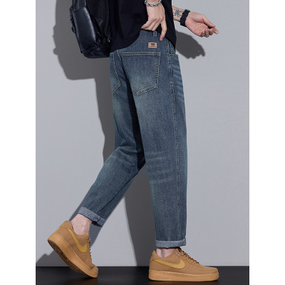 港风复古男士牛仔裤新款宽松哈伦老爹裤青年休闲百搭通勤神裤