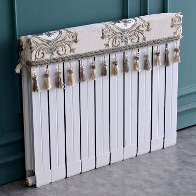 欧式暖气片罩装饰罩子布艺防尘套老式遮挡盖布遮挡帘保护套卫生 清歌米色 长度140cm*厚度10cm*高度(含穗)20cm