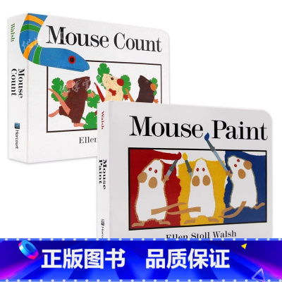 老鼠作画数老鼠2册 [正版]老鼠作画数老鼠2册英文原版绘本 Mouse Paint Count 吴敏兰廖彩杏主题书单少儿