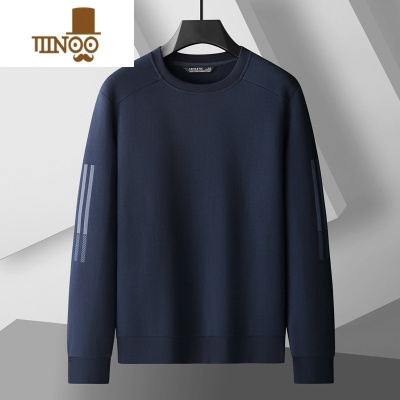 YANXU加肥加大码高端卫衣男胖子宽松休闲圆领长袖T恤打底衫