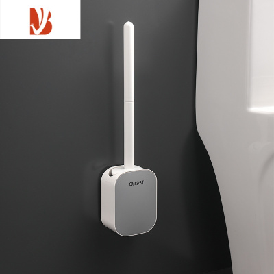 三维工匠无死角家用免打孔洗厕所刷子壁挂卫生间长柄硅胶刷套装器