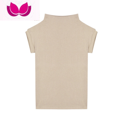 七斓半高领短袖T恤女装夏季纯欲风短款紧身打底衫2023年新款显瘦上衣