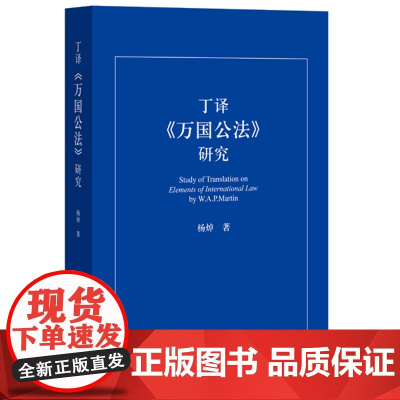 正版 丁译《万国公法》研究 杨焯 9787511881120 法律出版社