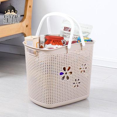 家柏饰(CORATED)大号脏衣服收纳筐玩具手提脏衣篮塑料家用浴室卫生间洗衣篮脏衣篓