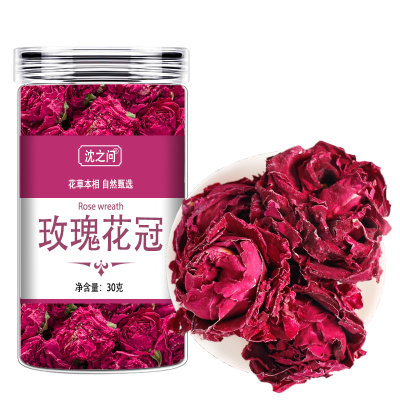 墨红玫瑰花茶冻干云南重瓣红玫瑰花冠王一朵一杯滋补泡水养生花茶
