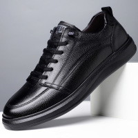 头层牛皮男鞋秋季新款男士休闲皮鞋男时尚百搭鞋英伦系带款单皮鞋