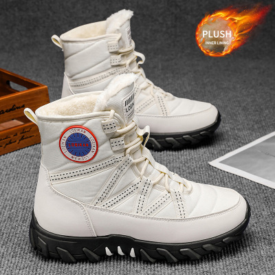 冬季新款男士加厚保暖时尚百搭休闲靴户外舒适登山徒步雪地靴