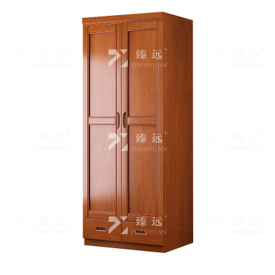 臻远 ZY4022714中式实木衣柜对开二门衣柜卧室收纳大衣橱 海棠色
