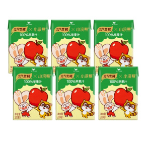 小浣熊联名]统一元气觉醒100%苹果果汁饮料便携装200ml*6盒