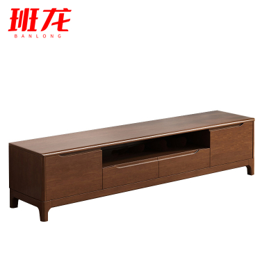 班龙落地电视柜2.0米胡桃色台