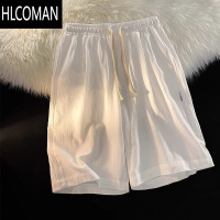 HLCOMAN亚麻短裤男士夏季外穿棉麻大码5分裤2024新款潮牌美式速干运动裤