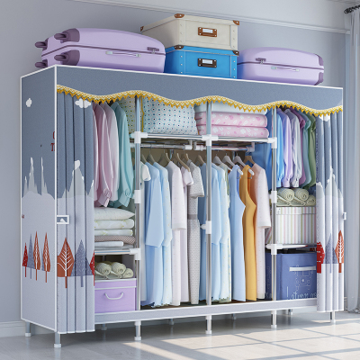 [补贴10%]组装布衣柜出租房用家用卧室简易衣柜结实耐用宿舍收纳组装衣橱实木