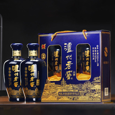 [MN]泸州老窖蓝花瓷头曲52度浓香型升级版500ML*2瓶礼盒装 纯粮食酒婚宴送礼收藏