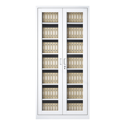 湘渭收纳柜财务档案柜资料柜加厚文件柜办公室带锁铁皮柜通玻柜七层