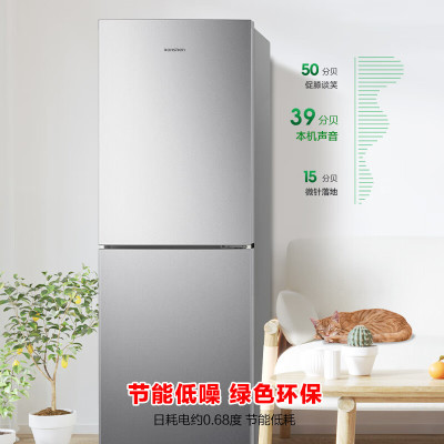 容声186升两门二门双开门宿舍出租房家用电冰箱小型节能省电迷你可冷藏冷冻两用保鲜BCD-186GA1DE银