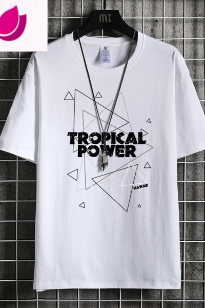 七斓短袖男新款夏装圆领上衣加肥加大港风卡通百搭宽松男士t恤