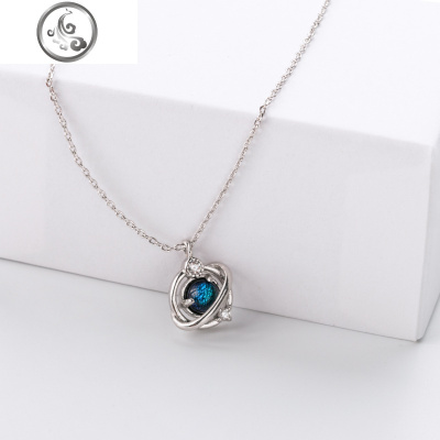 项链女纯银梦幻星球吊坠潮小众轻奢锁骨链简约气质网红闺蜜 JiMi