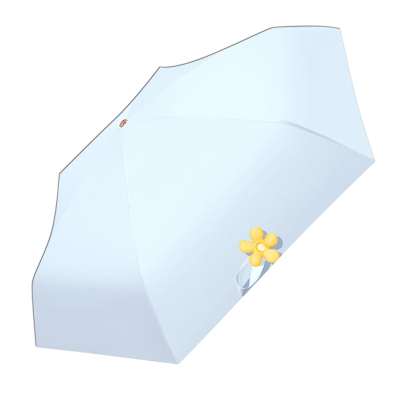 手动五折金色铝合金 彩胶布 塑料手柄 YF-W2023006 晴雨两用伞