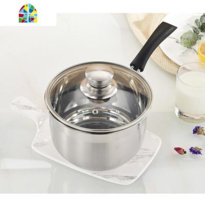304不锈钢奶锅加厚热奶锅不粘锅辅食婴儿牛奶小锅汤锅电磁炉用 FENGHOU 18CM钢珠头奶锅加特厚款