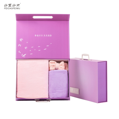 非草非木 女神套装3件礼盒组合套装 劳保福利 浴巾干发帽束发带套装 FM-3075 盒