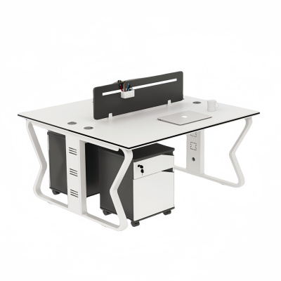 攸形办公桌120*120*75cm+2柜套