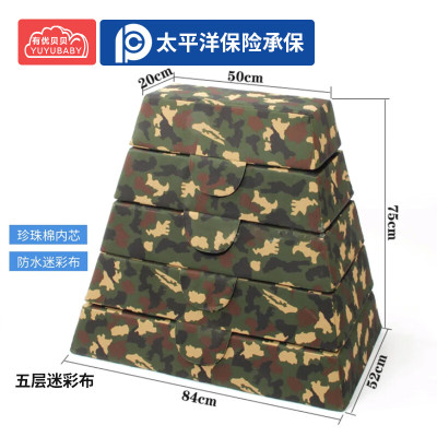 有优贝贝儿童体能训练器材软体跳马箱幼儿园感统跳跃玩具5层防水迷彩布