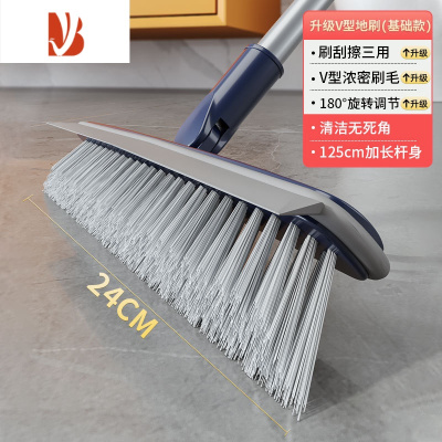 三维工匠卫生间长柄地板刷地刷子厕所刮水硬毛洗地缝刷缝隙刷浴室洗墙器