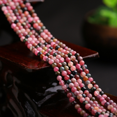 DIY散珠配件 天然碧玺散珠 尺寸3.8毫米 粉嫩色 糖果碧玺送女朋友老婆情人节七夕生日礼物