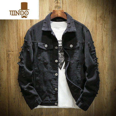 YANXU破洞牛仔外套男春季ins炸街痞帅粉色夹克大码韩版情侣牛仔衣褂子