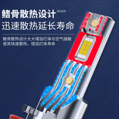 [补贴10%]LED汽车大灯h1灯泡h7超亮h4聚光远近一体9005改装9012车灯h11强光