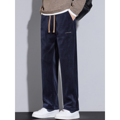 性价比款灯芯绒裤子男秋冬新款大码厚款宽松直筒抽绳轻商务休闲裤