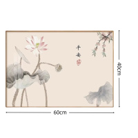 吉迎尚品 装饰画新中式水墨画国画 60*40cm平安 个