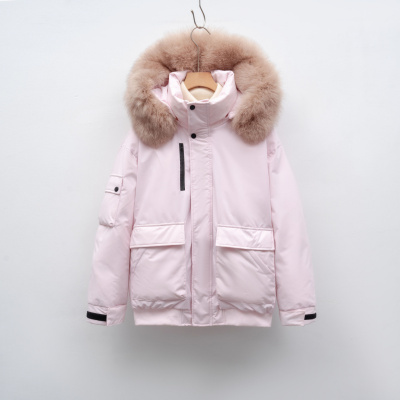 新90绒狐狸毛工装派克冲锋衣羽绒服女装冬季加厚保暖外套