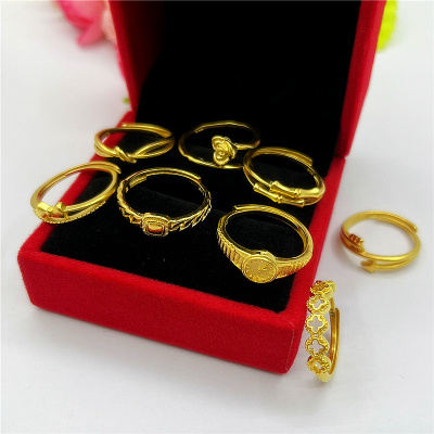 仿真沙金小手表戒指高级感女不掉色镀金天鹅指环小众简约日韩饰品送女朋友老婆情人节七夕生日礼物